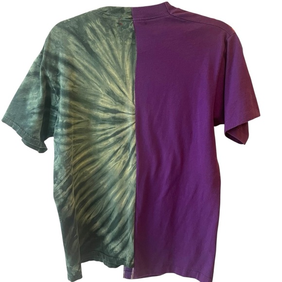 Rentrayage Vintage Tie Dye Split Tee Purple and Green Graphic T-Shirt - Picture 5 of 5